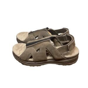 Jeep Comfort Sandals W Ankle Strap, Hook & Loop Closure Leather Womens Sz 7 NEW